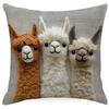 Modern Vintage Alpaca Print Zippered Pillowcase for Home Decor