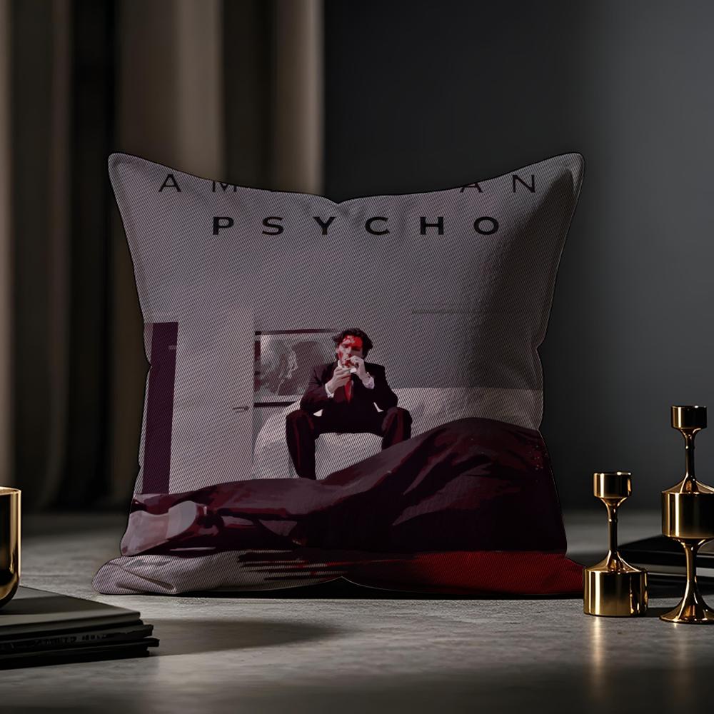 American Psycho Cushion Cover Anti-dustmite Pillowcase Invisible Zipper Silky Short Plush Sofa Cushion Cover