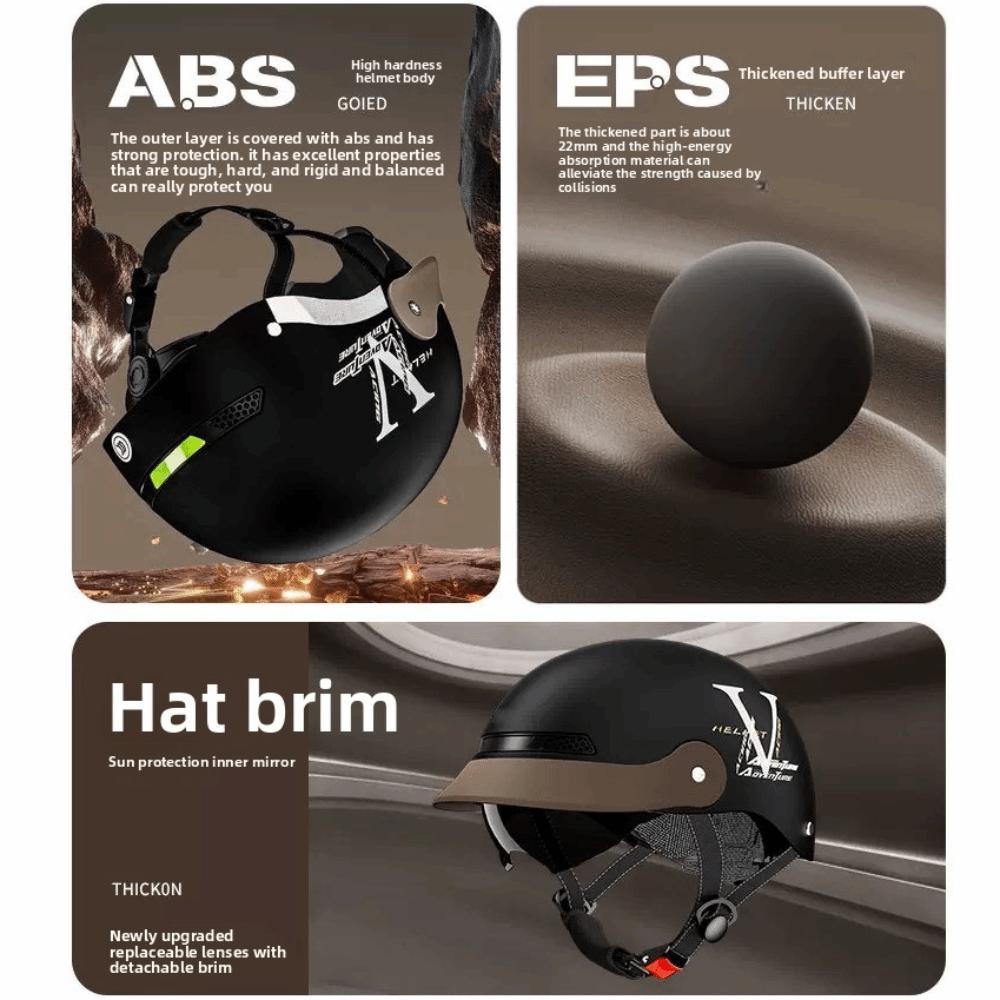 Half-face Helmet Motorcycle Helmet 3C Certification Breathable Motorcycle Equipment Anti-collision HD Tea-colored Lens