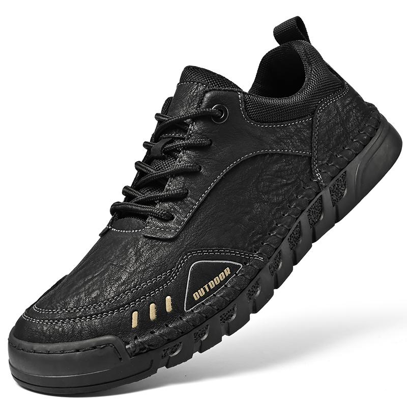 High Quality Handmade Genuine Leather Men Sneakers 2024 Outdoor Non-Slip Casual Shoes Luxury Brand Design Office Walking Shoe