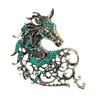 1/4Pcs Retro Style Brooch Sparkling Rhinestones Inlaid Horse Head Design Pin Clothes Hats Bags Badge Horse Year Zodiac Accessories