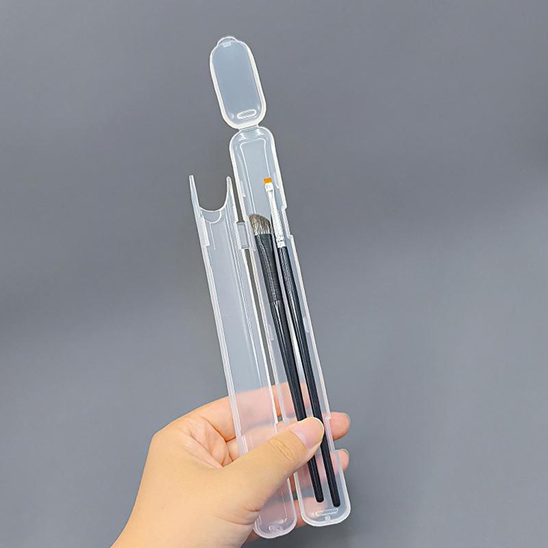1 Stück Tragbare Transparente Make-up-Pinsel Aufbewahrungsbox mit Deckel Augenbrauenstift Make-up-Pinsel Organizer Essstäbchenetui Beauty-Tool