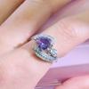Jewelry Imitation Love Zir*****Pen Ring Women'S Electroplating Inlaid 8 * 8 Zircon Love Pink Diamond Ring