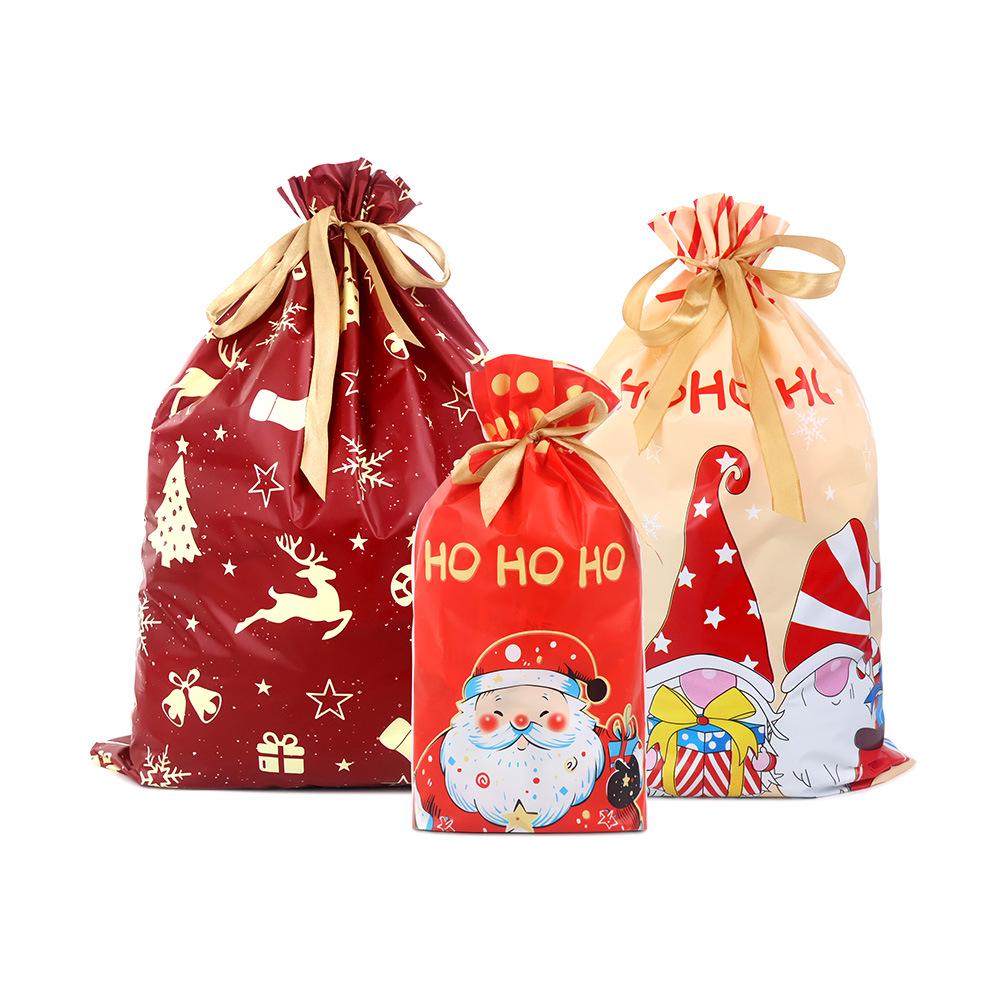 PE Drawstring Closure: Cute Christmas & New Year Gift Bag for Candy & Baking