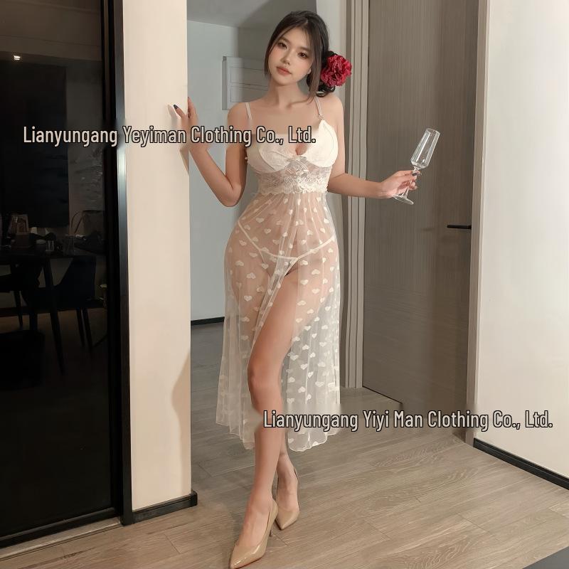 Sexy Spitze Durchsichtig Schlitz Nachthemd - Europäischer & Amerikanischer Stil