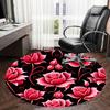 1pc Office Carpet Chair Mats Pink Roses Floral Pattern Perfect for Decorating Office Chairs, Living Rooms, Or Bedrooms