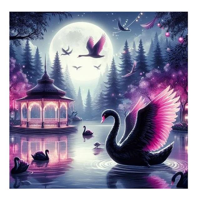 DIY Diamond Painting New 2024 White Swan Lover Full Square Round Diamond Mosaic Embroidery Animal Art Stitch Home Decoration Craft Kit Gift