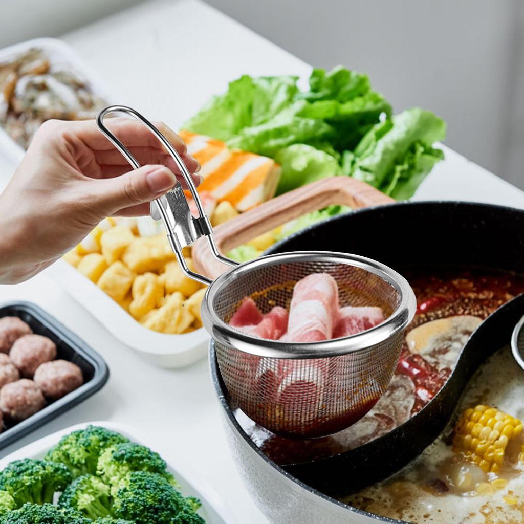 Mesh Strainer Spoon Wall-mounted Frying Filter Basket Spicy Hot Pot Noodles Scoop Kitchen Tableware Cooking Kitchen Tool