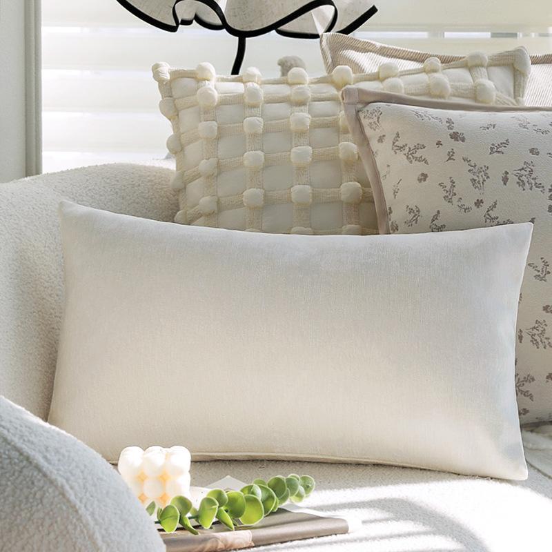 

Подушка в кремовом стиле, Белая подушка с цветочным рисунком, Наволочка, Декоративная наволочка для дивана, Подушка-подушка для эркерного окна модельной комнаты с наполнителем Pillowcase only