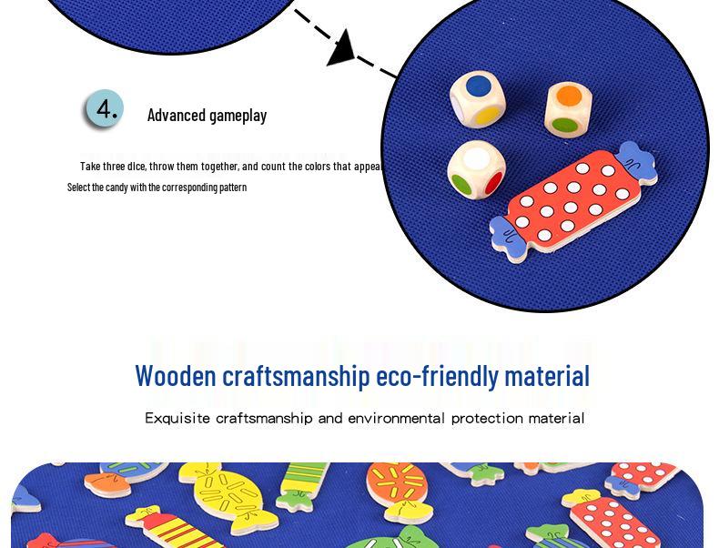 Candy-Shaped Memory Matching Game - Wooden Educational Toy for Parent-Child Play