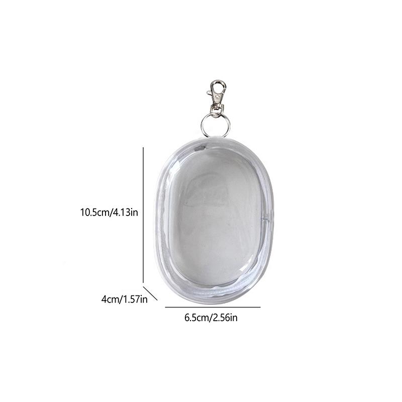 Zwart Wit Ovaal PVC Transparante Cosmetische Tas Organizer Poppen Display Tas Draagbare Oortelefoon Munt Gegevenskabel Oplader Opbergzakje