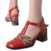 Fashion Summer Sandals Shoes for Women Sweet High Heels Large Size 45 T-straps Red White Black Heeled Dance Party Wedding Shoes Ladies