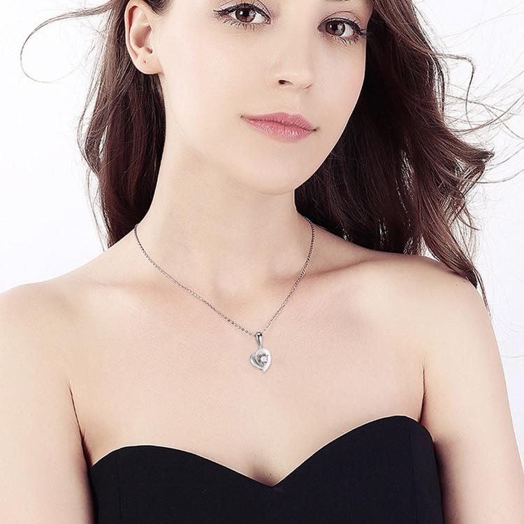 S999 Sterling Silber Halskette Damen Schlüsselbein Kette Reinem Silber Doppel Herz Anhänger frauen Silber Zubehör Kette