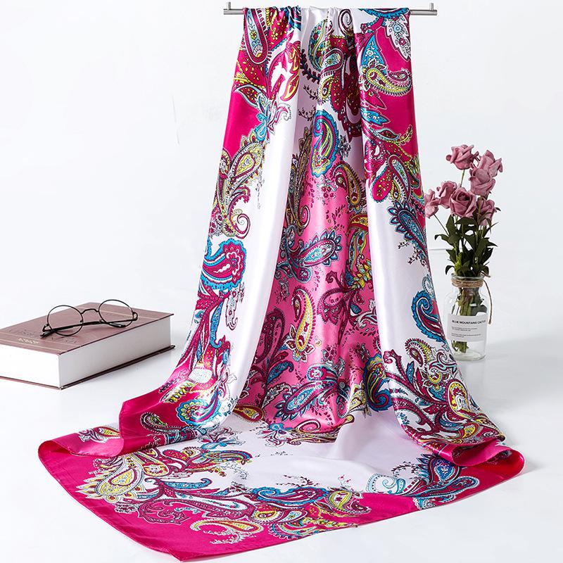 90 Large Silk Scarf for Women - Spring/Autumn Korean Style Satin Neckerchief, Mother's Day Gift
