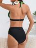 2025 Vibrant Striped Three-Point Backless Bikini