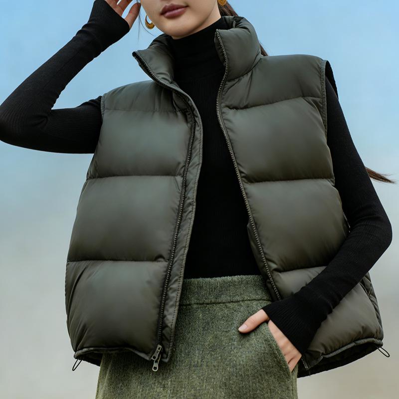 Women's Stand Collar Puff Down Vest - New Style Winter Sleeveless Gilet
