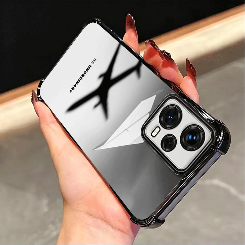 Paper Airplane Boat Dream Plating Phone Case For Xiaomi Poco X5 X6 X7 X8 Pro Max F8 Ultra F7 M8 M7 M5S Redmi 15C 15 14C 13C 13 X