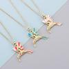 Light Luxury Zircon Owl Kingfisher Pendant Necklace Stainless Steel New Design Bird Choker Jewelry Party Gifts For Women Girls