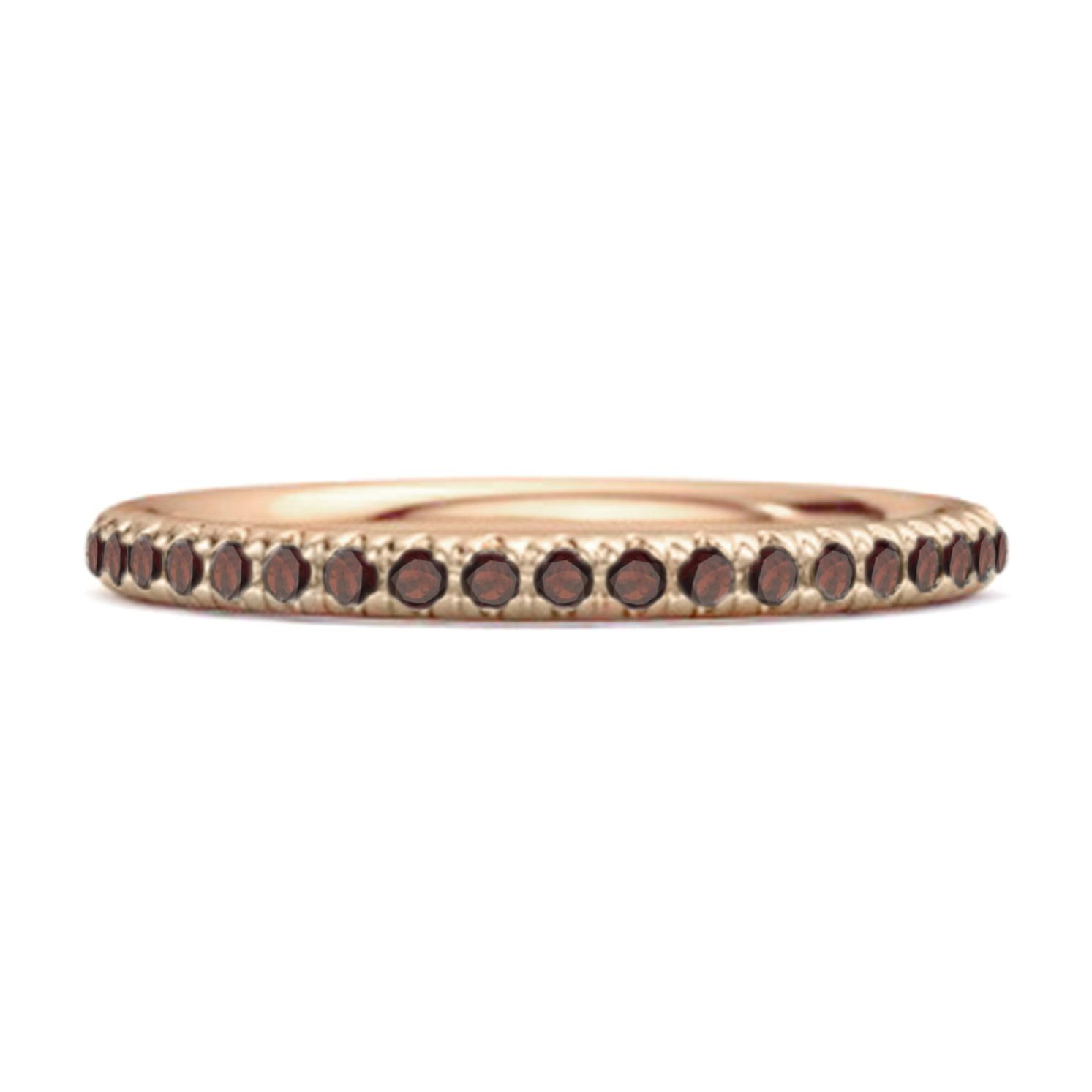

Garnet Round Eternity Ring - 925 Sterling Silver Rose Gold Vermeil 10 Яскраво-рожевий