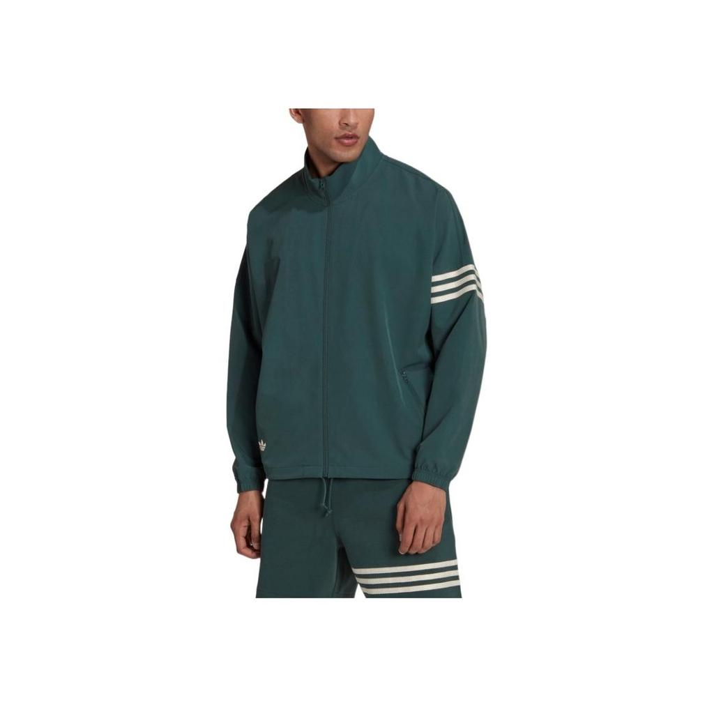 Adidas Originals Trefoil Stripe Detail Straight-Leg Casual Jacket Men Jackets Green HR8653