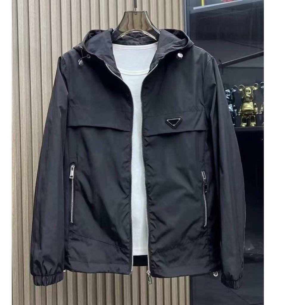2025 Frühling/Herbst Trendige Herren Slim Fit Winddichte Kapuzenjacke - Einfarbig, Hohe Qualität, Lässiger Stil