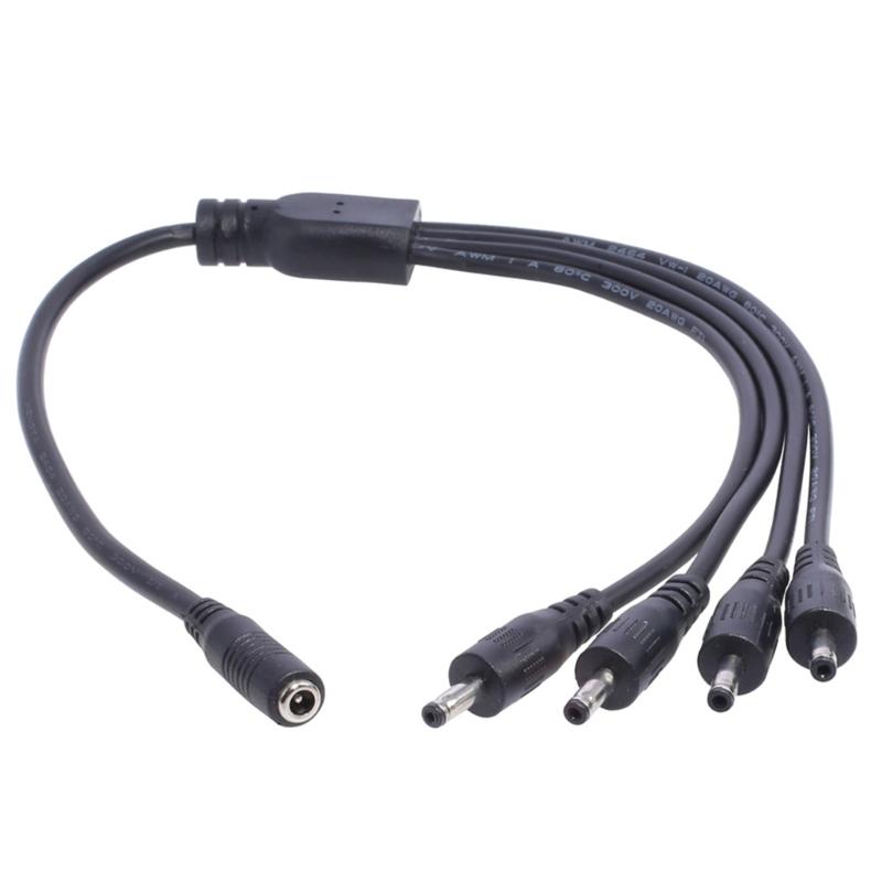 3.5mm X 1.35mm DC Barrel Plug Splitter Adapter Cable, 1x Female Plug To 2x Male or 4x Male Jack Charging Cord Wire