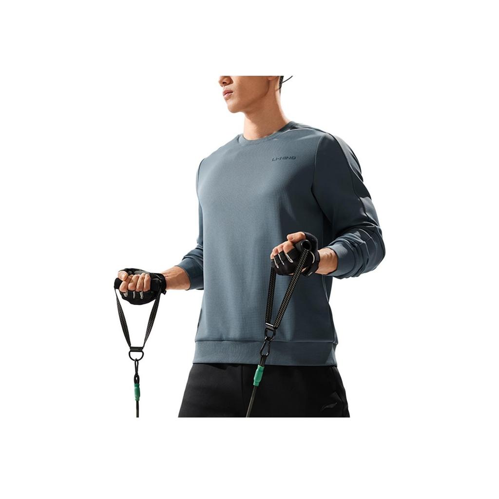 Li-Ning Comfortable Casual Letter Round Neck Pullover Sweatshirt Men Sweatshirt Dark-Blue AWDU869-2