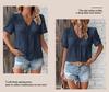 Summer Casual European & American Lace V-Neck Solid Color Women's Shirt