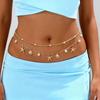 2 Pcs/set Shell Beads Body Chain Gold Belly Chains Elegant Starfish Waist Chain  Beach