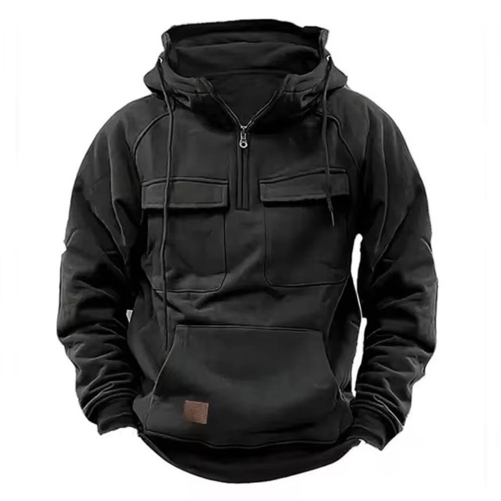 Podzim Zima Mikiny Pánské Zip Patchwork Teplé fleecové mikiny Vícekaps Pánská Móda Bunda s kapucí Silná outdoorová mikina