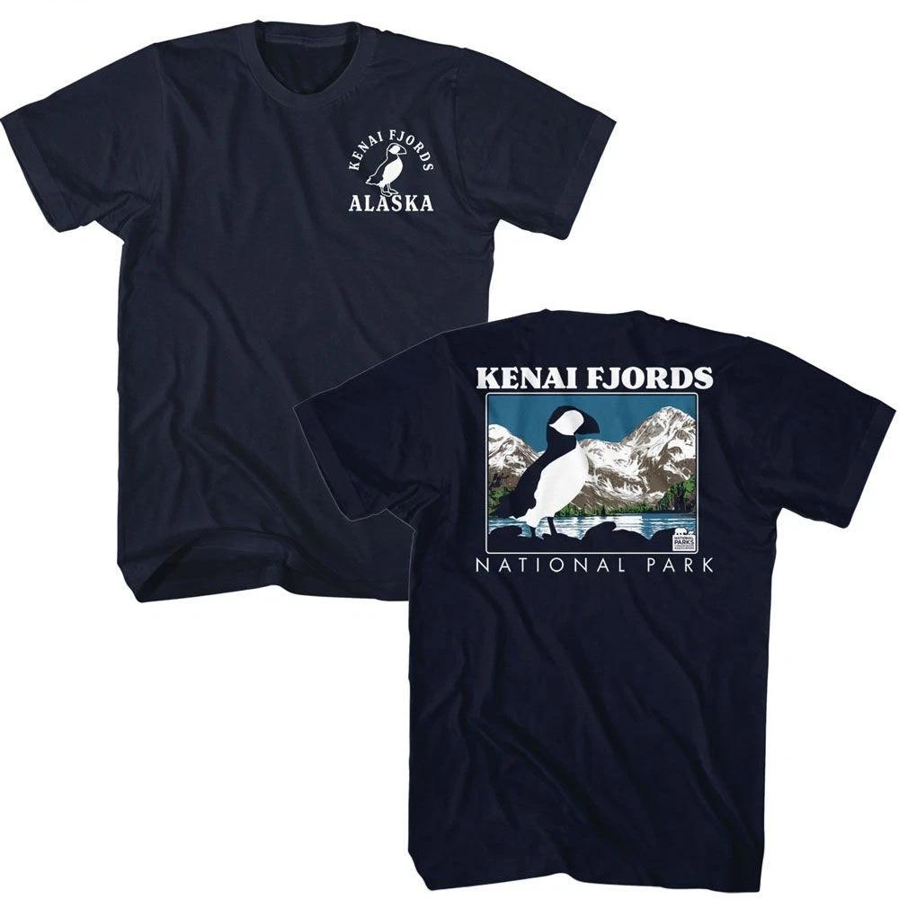 National Parks - Kenai Fjords Puffin - American Classics - Solid Blue Shor 150