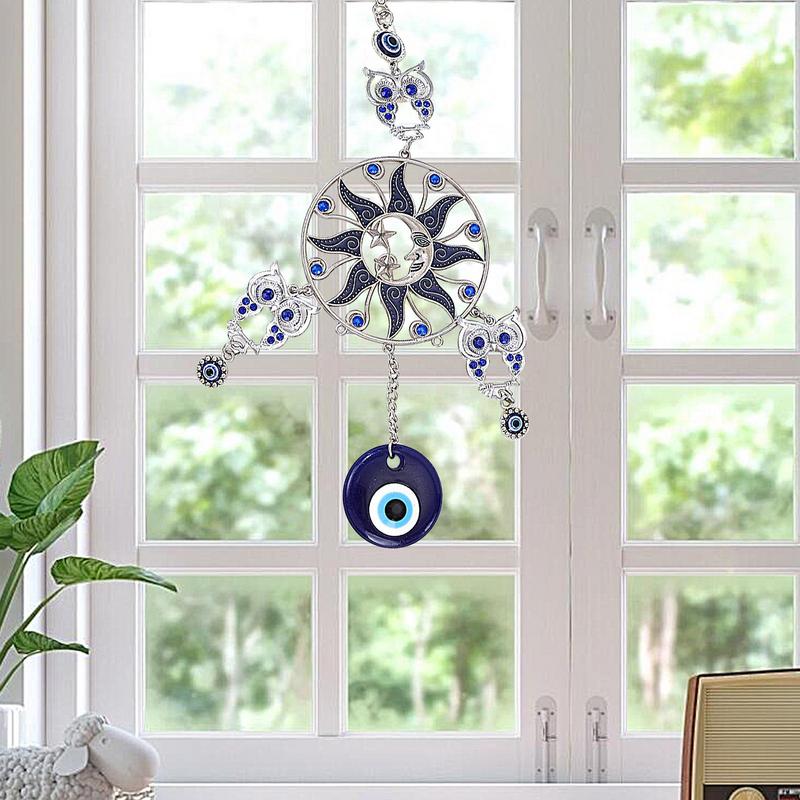 Dream Catcher Home Decor Sunflower Moon Star Automotive Blue Eye Charm Decor Aesthetic Art Lucky Ornament For Nursery Room
