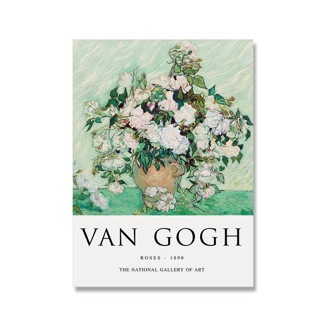 Berømt Van Gogh-kunstner Stjernehimmel Oljemaleri Solsikkeutstilling Plakat Blomst Naturlig veggkunst Lerretsmaleri Hjemmeinnredning Ingen ramme