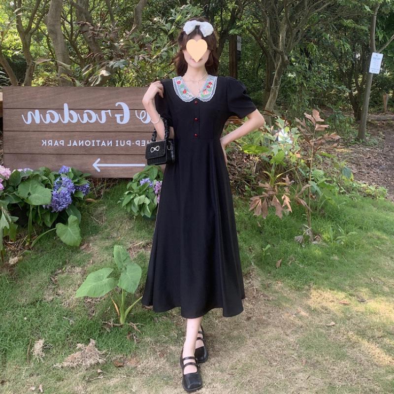 French Autumn Plus Size Hepburn Style Slimming Waist Dress for Women.