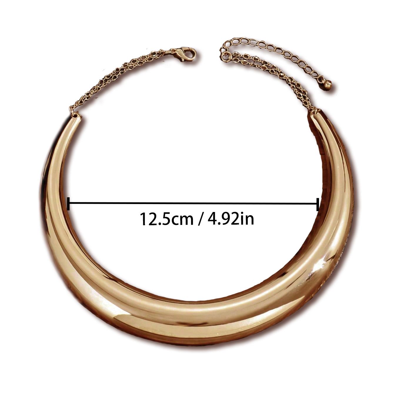 

Персонализированное полукруглое ожерелье-воротник с глянцевой поверхностью золотисто-желтого цвета, 1 штука