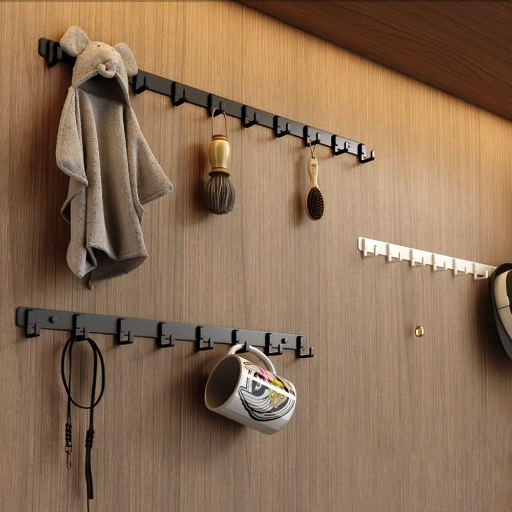 Wall Hanging Space Aluminum Row Hook Strong Adhesive Door Back Clothes Hook Kitchen