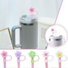 Straw Flower Silicone Cover Straw Cap Dustproof Reusable Stoppers Color Solid