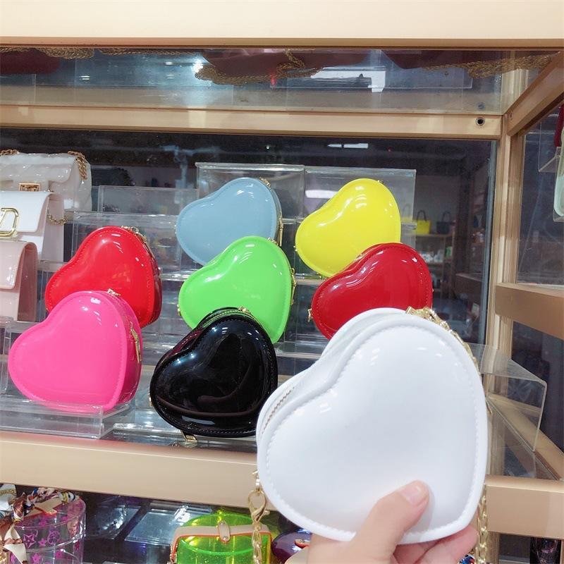 Little Fairy Peach Heart Change Bag Fashionable And Cute Mini Bag Mouth Red Envelope Children'S Bag Love Jelly Bag