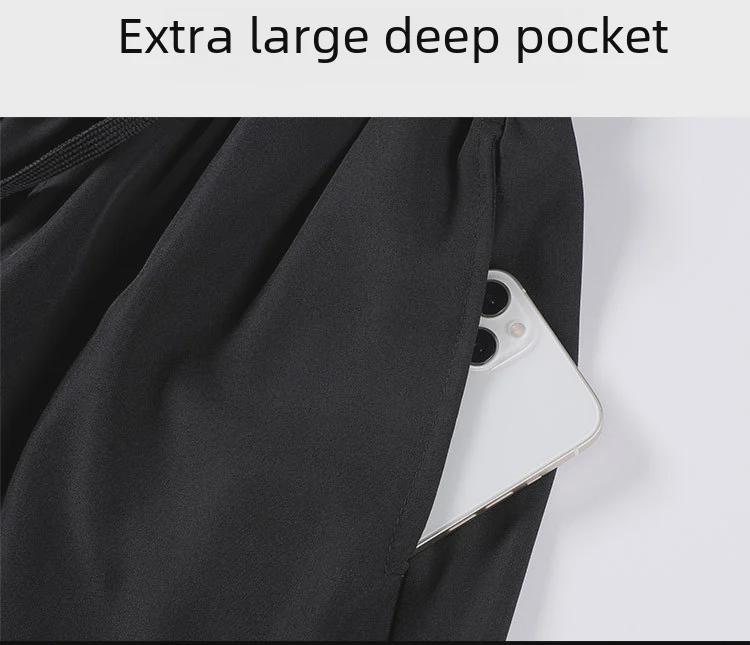 Men's Dual-Layer Quick-Dry Sports Trousers - Elastic, Tight Fit for Running, Fitness & Basketball