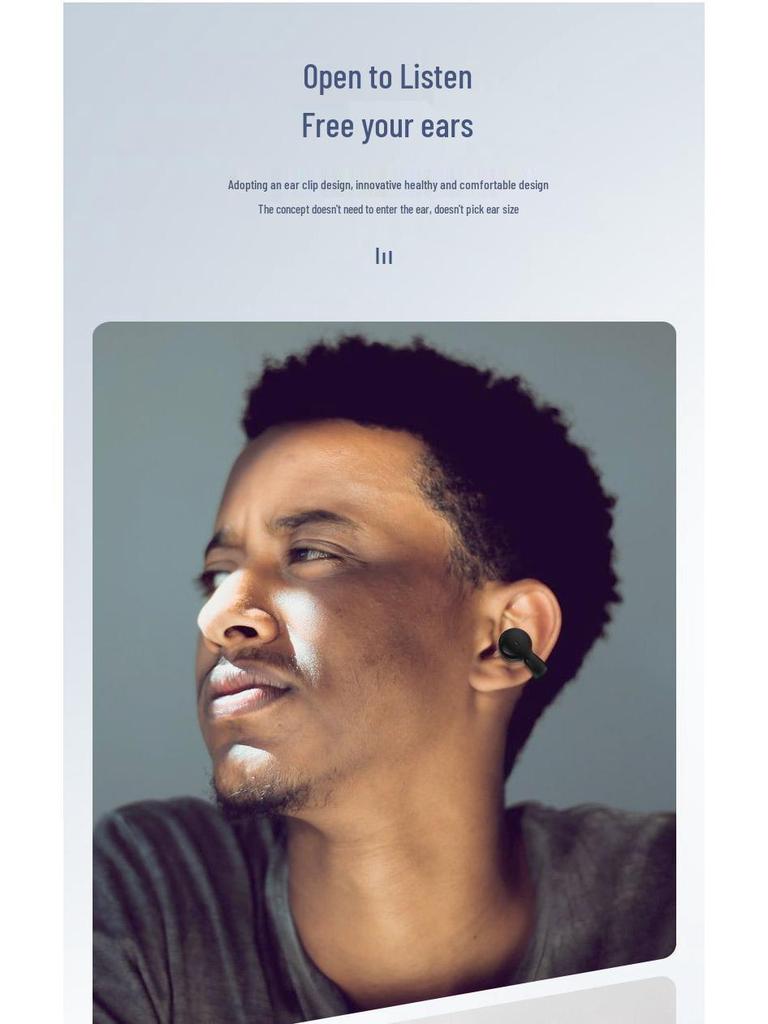 New Berlin Sound Ear Clip Wireless Bluetooth Open-Ear Bone Conduction Sports Headphones with Noise Cancelling and Extended Battery Life