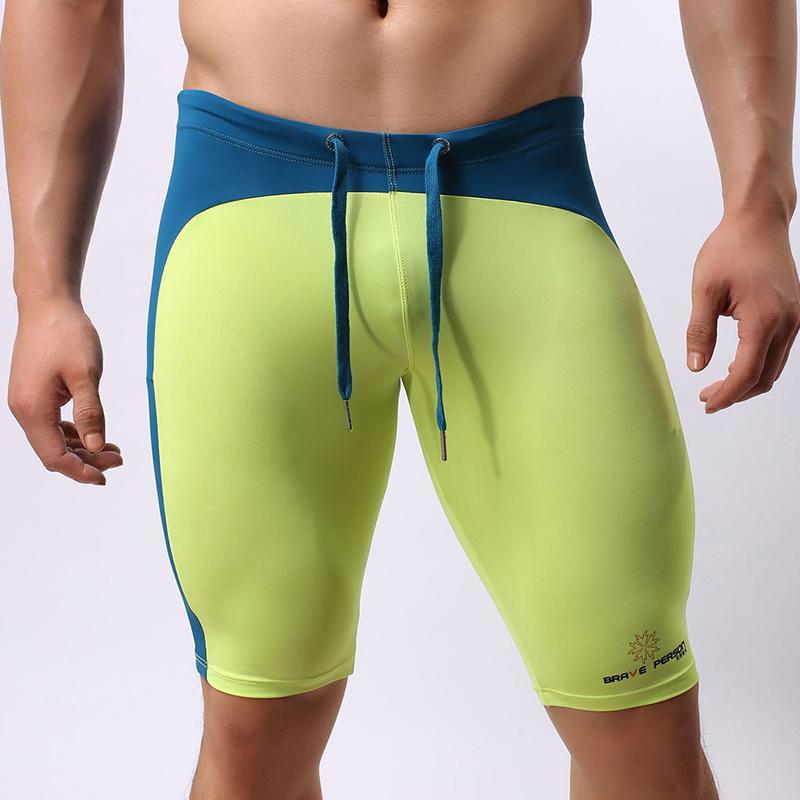 Herren Niedrig sitzende Slim Fit Fitnesshose Mode Kordelzug Color-Block Badehose Bequem eng anliegend Fünf-Punkt-Shorts