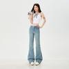 Early Spring Shiny Full Star Rhinestone High Waist Slim Horse Hoof Micro Flare Denim Pants For Women Casual Pants Oversize Denim Trousers