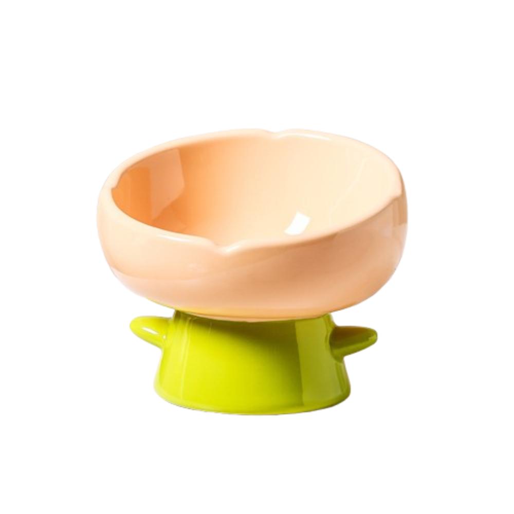 Non-slip Ceramic Cat Bowl Large-mouthed High Foot Bowl Simple Dog Food Bowl  Pet Drinking