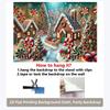 2D Flat 2D Flat Printing Background Banner Christmas Candy Gingerbread Village Background Cloth Multi-purpose Polyester
