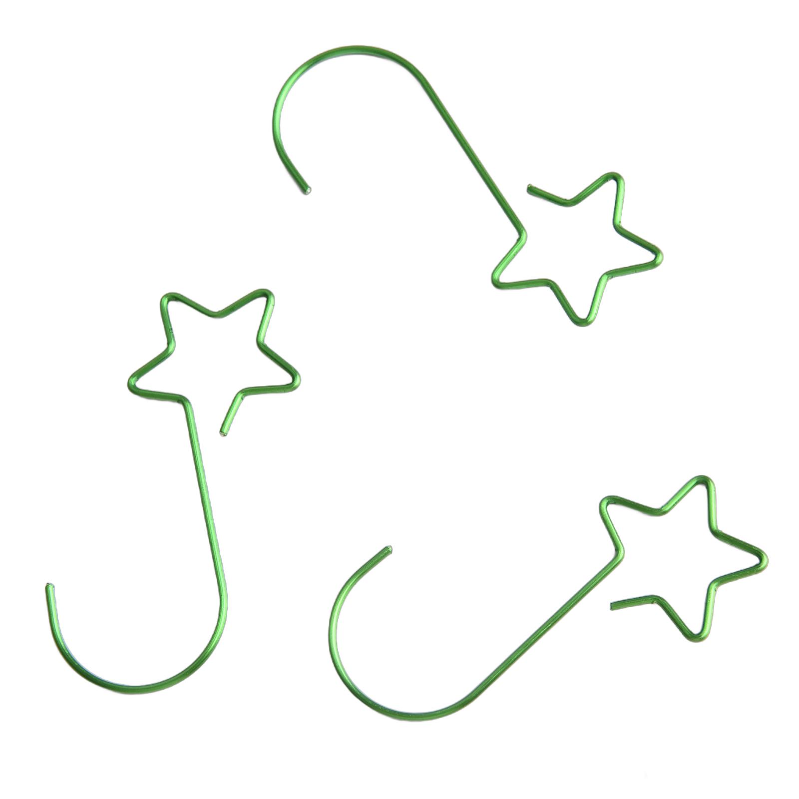 

Прочные металлические рождественские крючки в форме звезды для подвешивания украшений, упаковка 20 штук зелёный