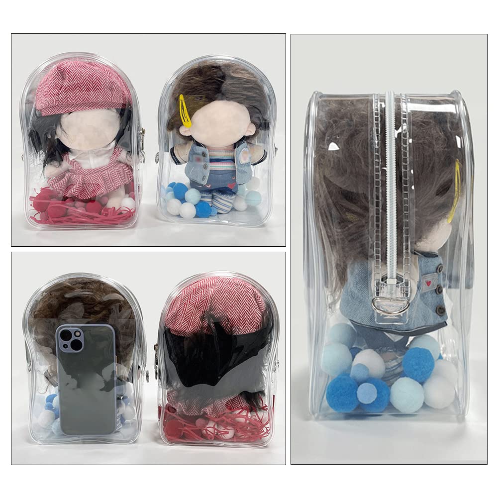 YUYAKESHI Bag for 20cm Plush Fully Bag with Shoulder Doll Plush Clear Cell Phone Ita-Bag Toys, Transparent, Show-Off Strap, Storage, Pouch, PVC,