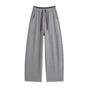 Women's Drawstring Wide Leg Pants Solid Color Casual Loose Fit Trousers