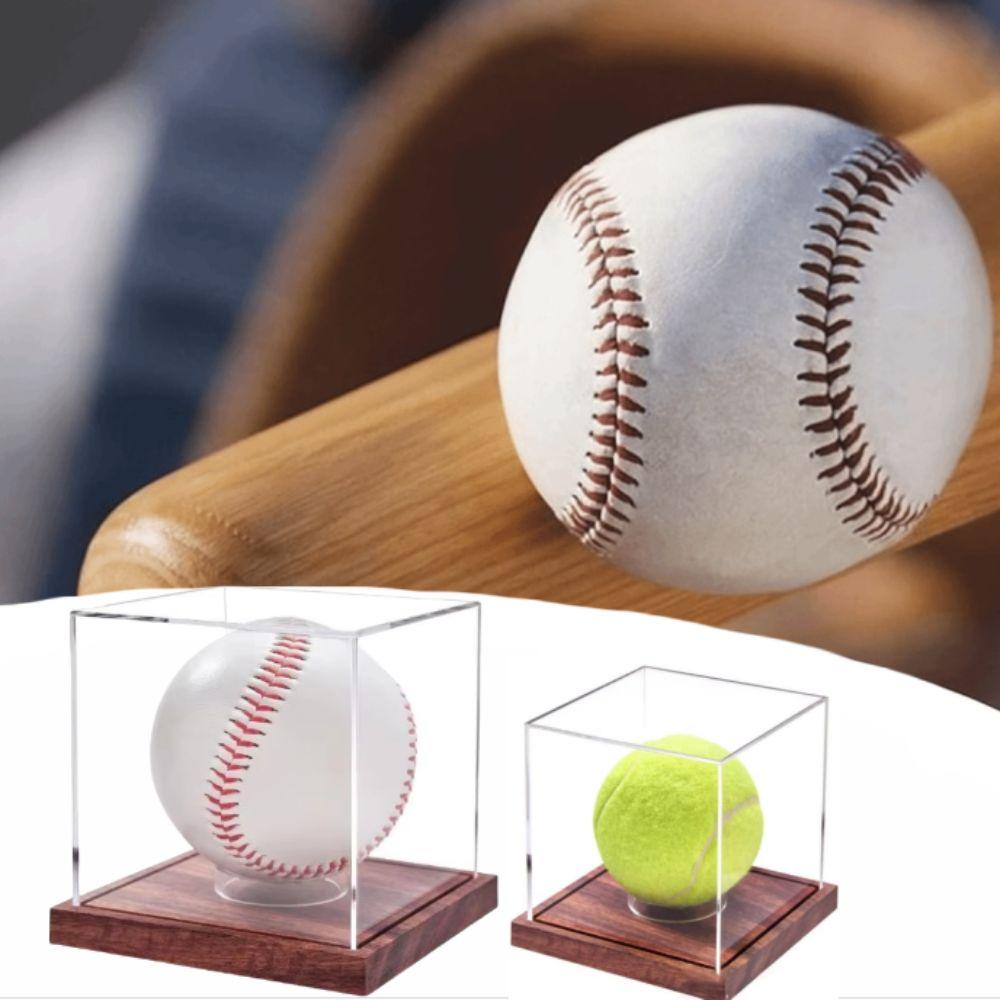 With Base Baseball Display Case Transparent Baseball Holder Baseball Box Signed Memorabilia