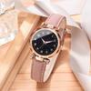 Alloy Shell Non-Plastic Shell Fashion Trend Women'S Casual Simple Belt Watch Quartz Watch Bracelet Set
