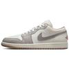 Jordan Air Jordan 1 Abrasion Resistant Low top Vintage Basketball Shoes Men's Beige Gray 553558-169(TeamThree-)